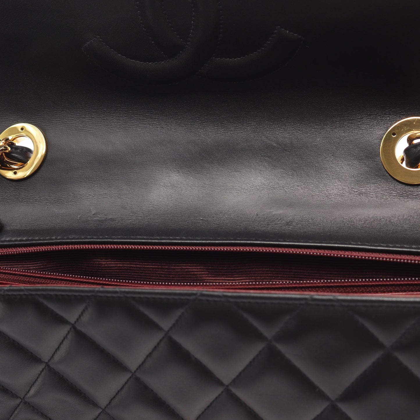 デカマトラッセ34 Wチェーンショルダーバッグ ラムスキン ブラック ゴールド金具 シャネル バッグ CHANEL