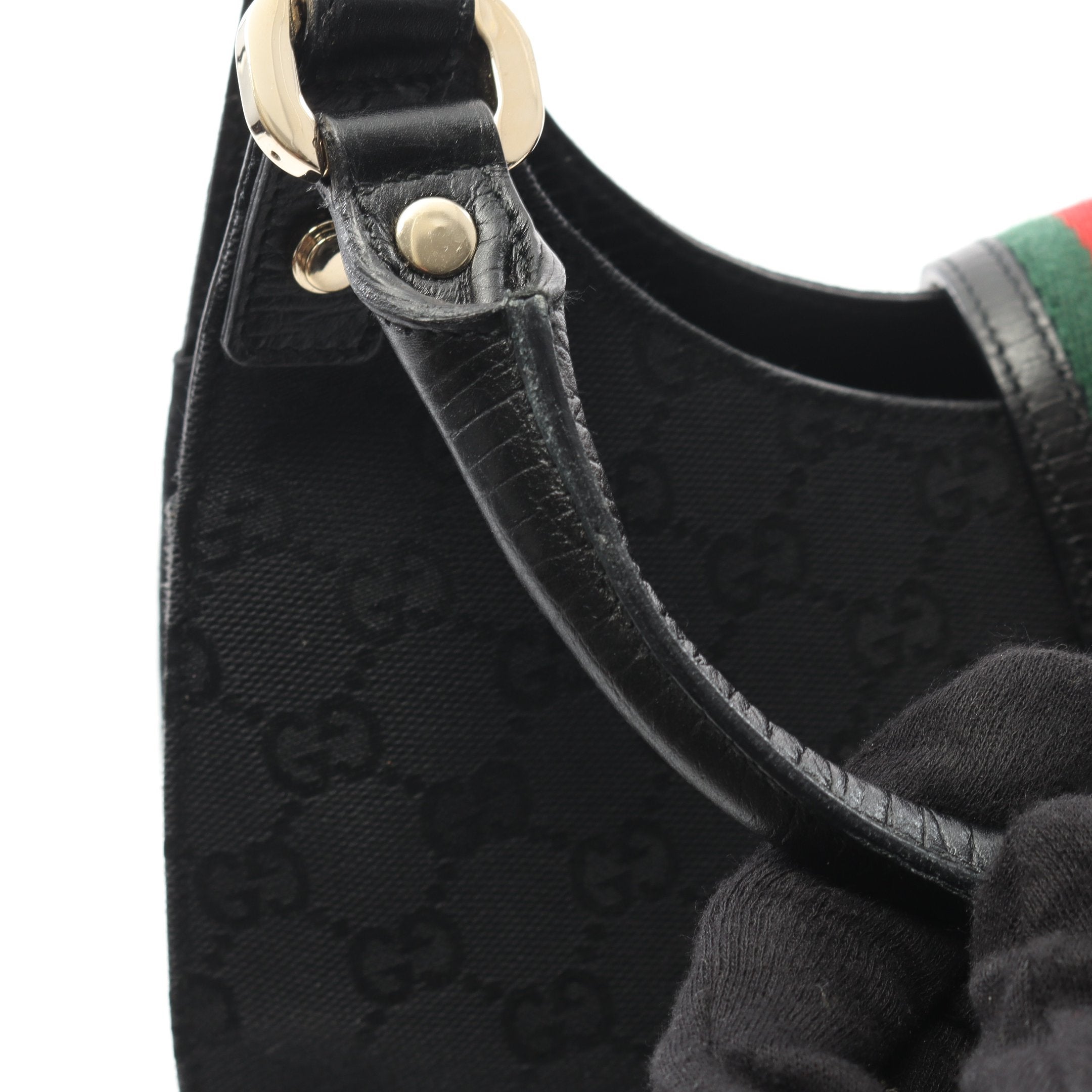 GGキャンバス シェリーライン ハンドバッグ キャンバス レザー