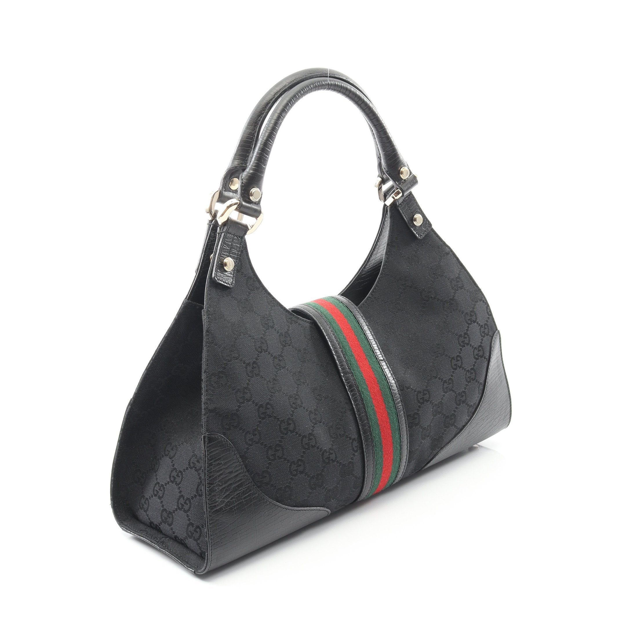 GGキャンバス シェリーライン ハンドバッグ キャンバス レザー