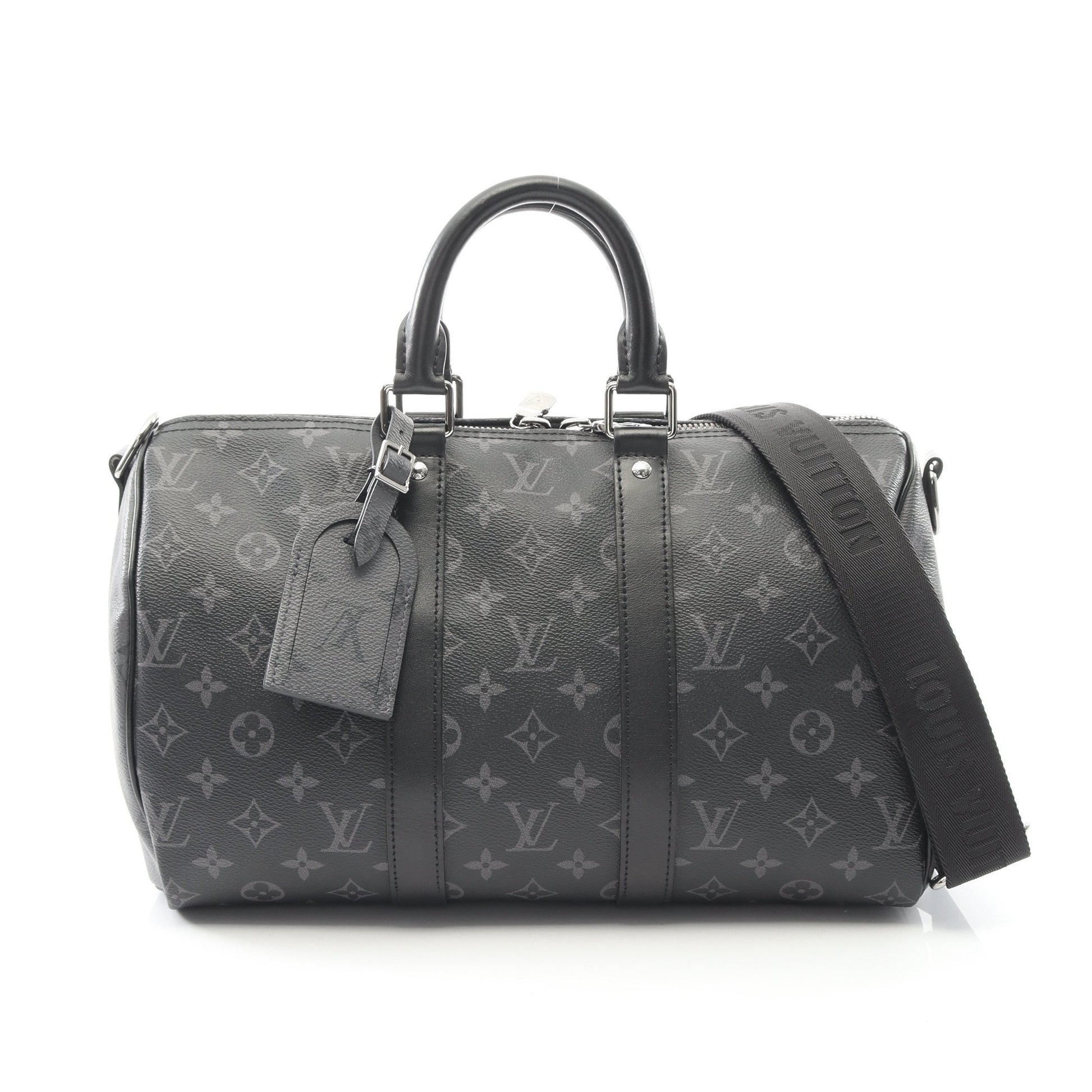 キーポル バンドリエール35 モノグラムエクリプス ハンドバッグ PVC レザー ブラック 2WAY ルイヴィトン バッグ LOUIS VUITTON