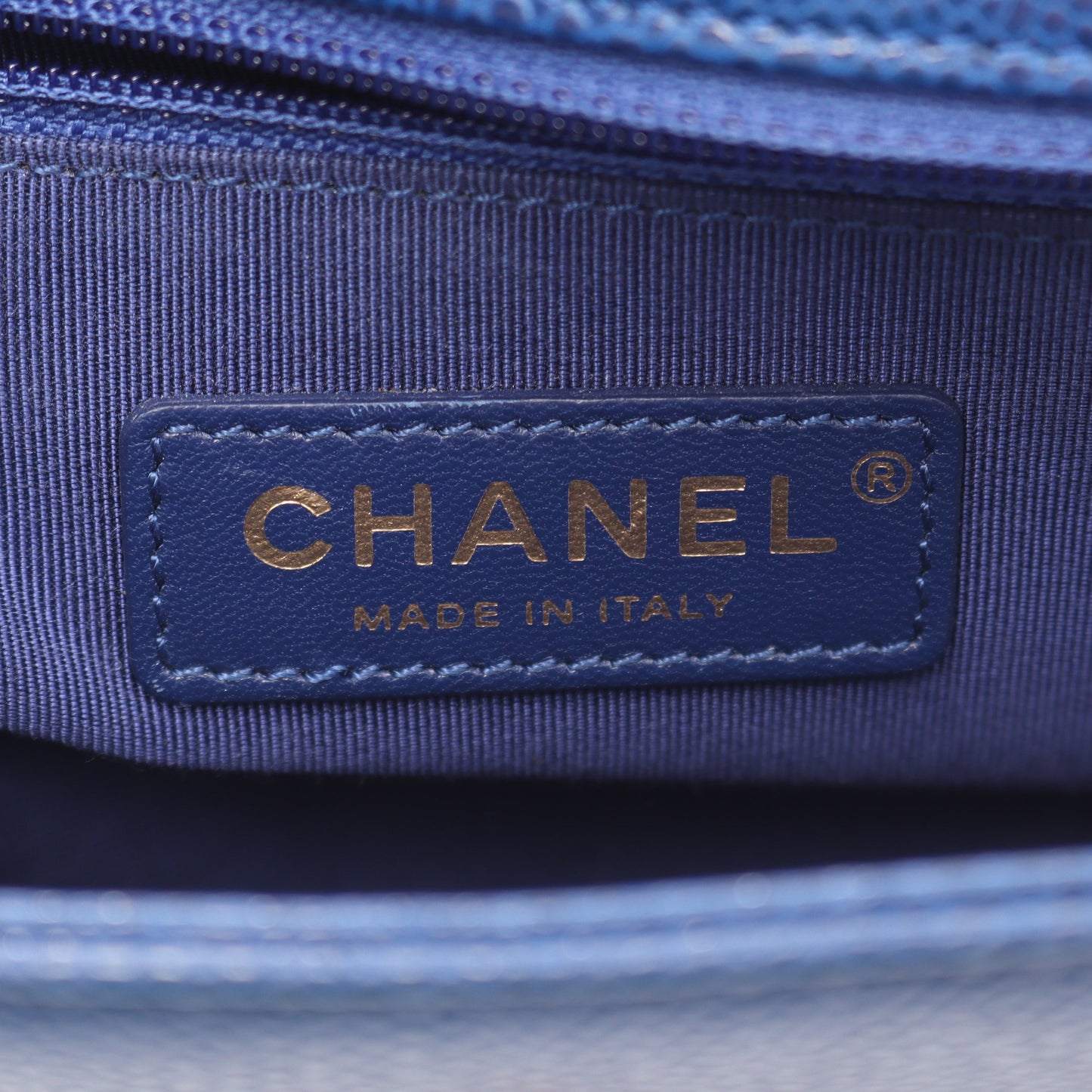 マトラッセ トップハンドル チェーンショルダーバッグ キャビアスキン ブルー ゴールド金具 2WAY シャネル バッグ CHANEL