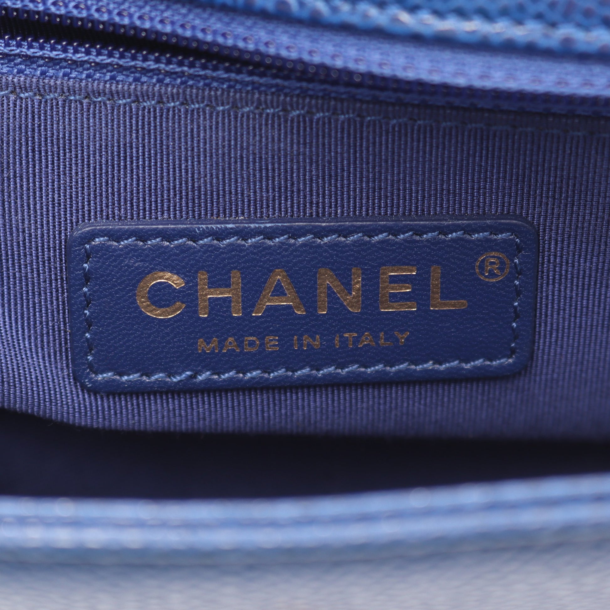 マトラッセ トップハンドル チェーンショルダーバッグ キャビアスキン ブルー ゴールド金具 2WAY シャネル バッグ CHANEL