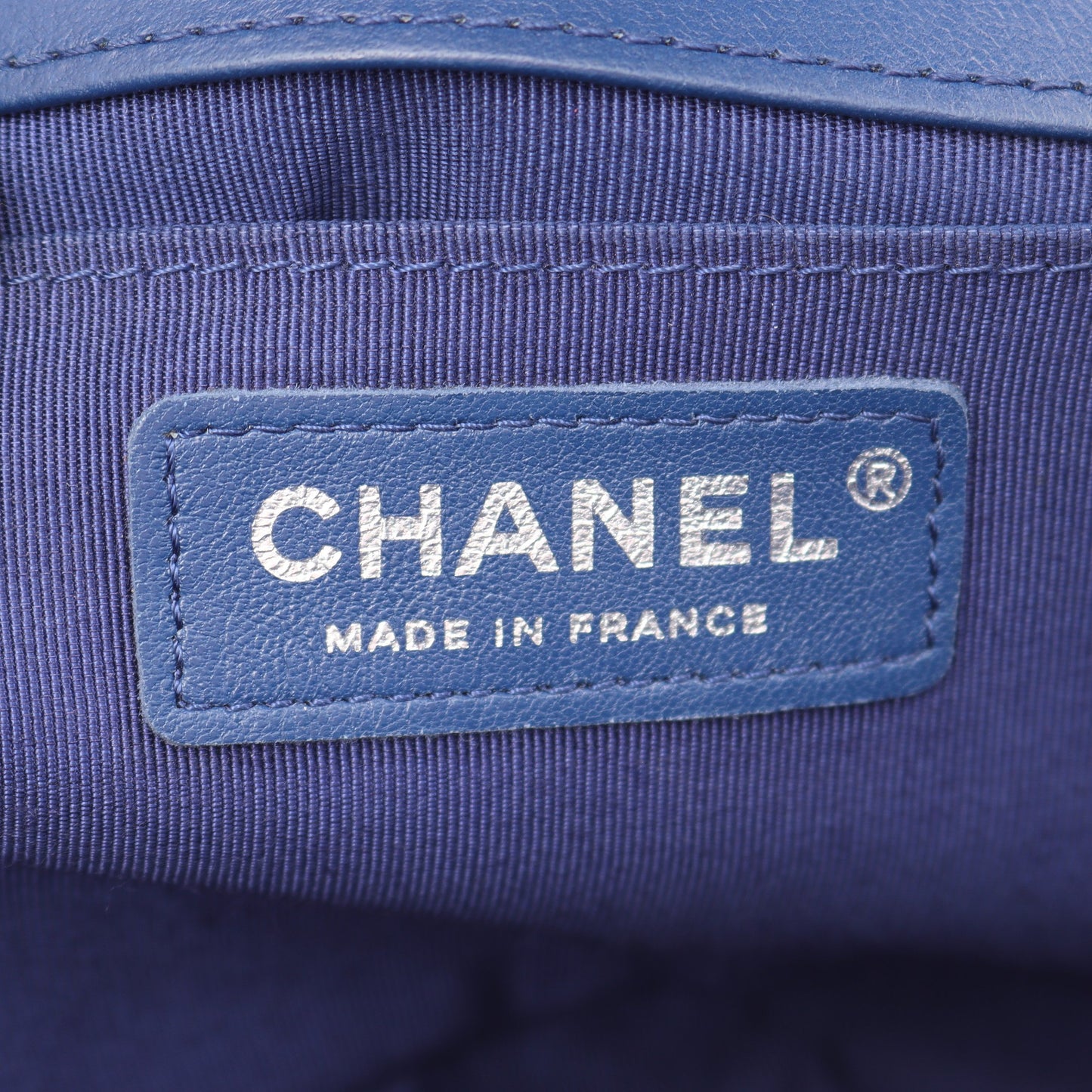 ボーイシャネル チェーンショルダーバッグ ラムスキン ブルー アンティークシルバー金具 シャネル バッグ CHANEL