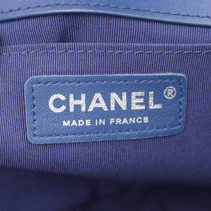 ボーイシャネル チェーンショルダーバッグ ラムスキン ブルー アンティークシルバー金具 シャネル バッグ CHANEL