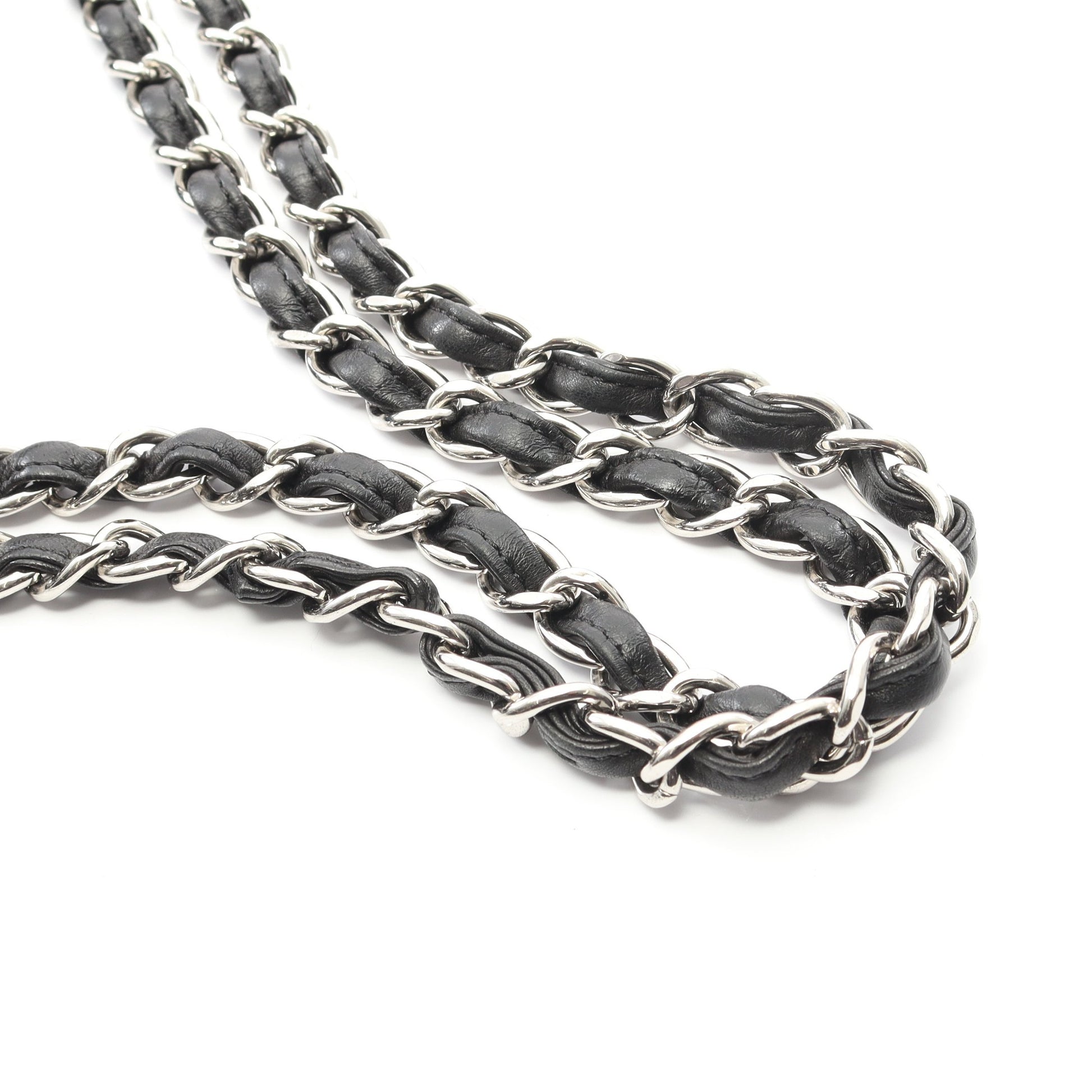 デカマトラッセ34 Wフラップ Wチェーンショルダーバッグ ラムスキン ブラック シルバー金具 シャネル バッグ CHANEL