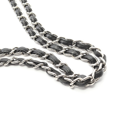 デカマトラッセ34 Wフラップ Wチェーンショルダーバッグ ラムスキン ブラック シルバー金具 シャネル バッグ CHANEL