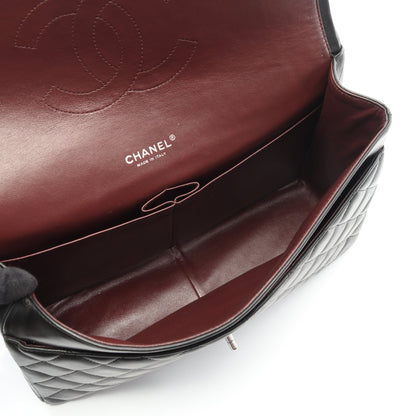 デカマトラッセ34 Wフラップ Wチェーンショルダーバッグ ラムスキン ブラック シルバー金具 シャネル バッグ CHANEL