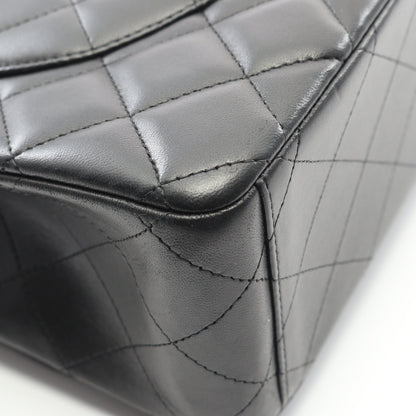 デカマトラッセ34 Wフラップ Wチェーンショルダーバッグ ラムスキン ブラック シルバー金具 シャネル バッグ CHANEL