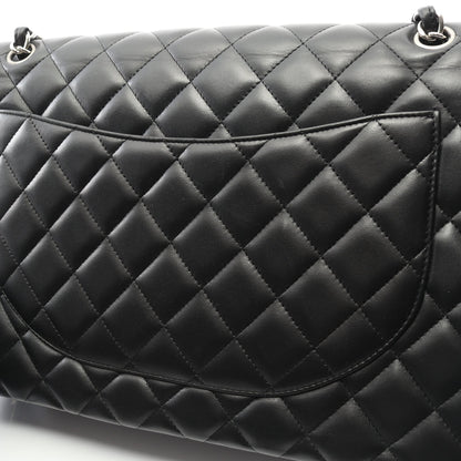 デカマトラッセ34 Wフラップ Wチェーンショルダーバッグ ラムスキン ブラック シルバー金具 シャネル バッグ CHANEL