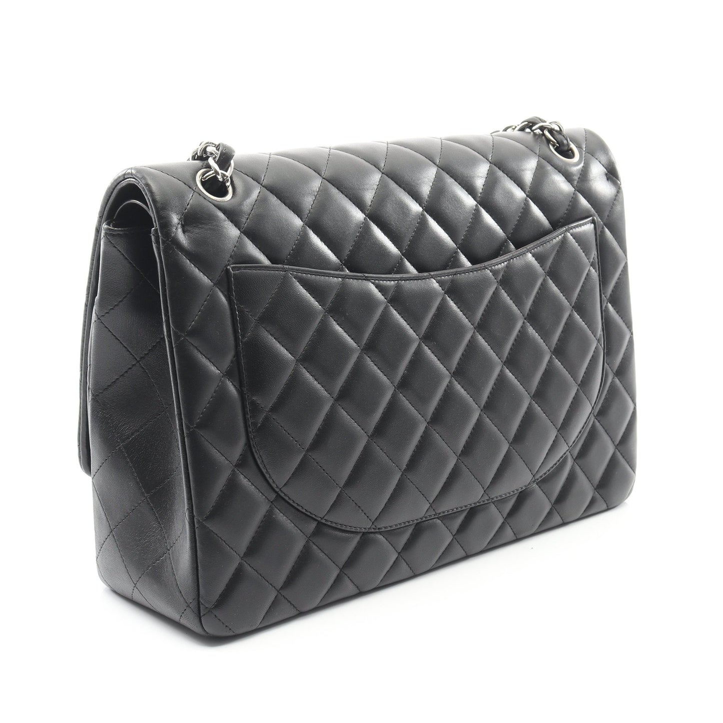 デカマトラッセ34 Wフラップ Wチェーンショルダーバッグ ラムスキン ブラック シルバー金具 シャネル バッグ CHANEL