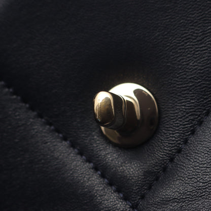 トレンディCC トップハンドル ハンドバッグ ラムスキン ダークネイビー ゴールド金具 2WAY シャネル バッグ CHANEL