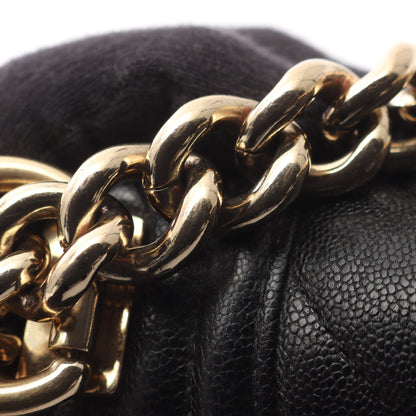 ボーイシャネル スモール チェーンショルダーバッグ キャビアスキン ブラック ゴールド金具 シャネル バッグ CHANEL