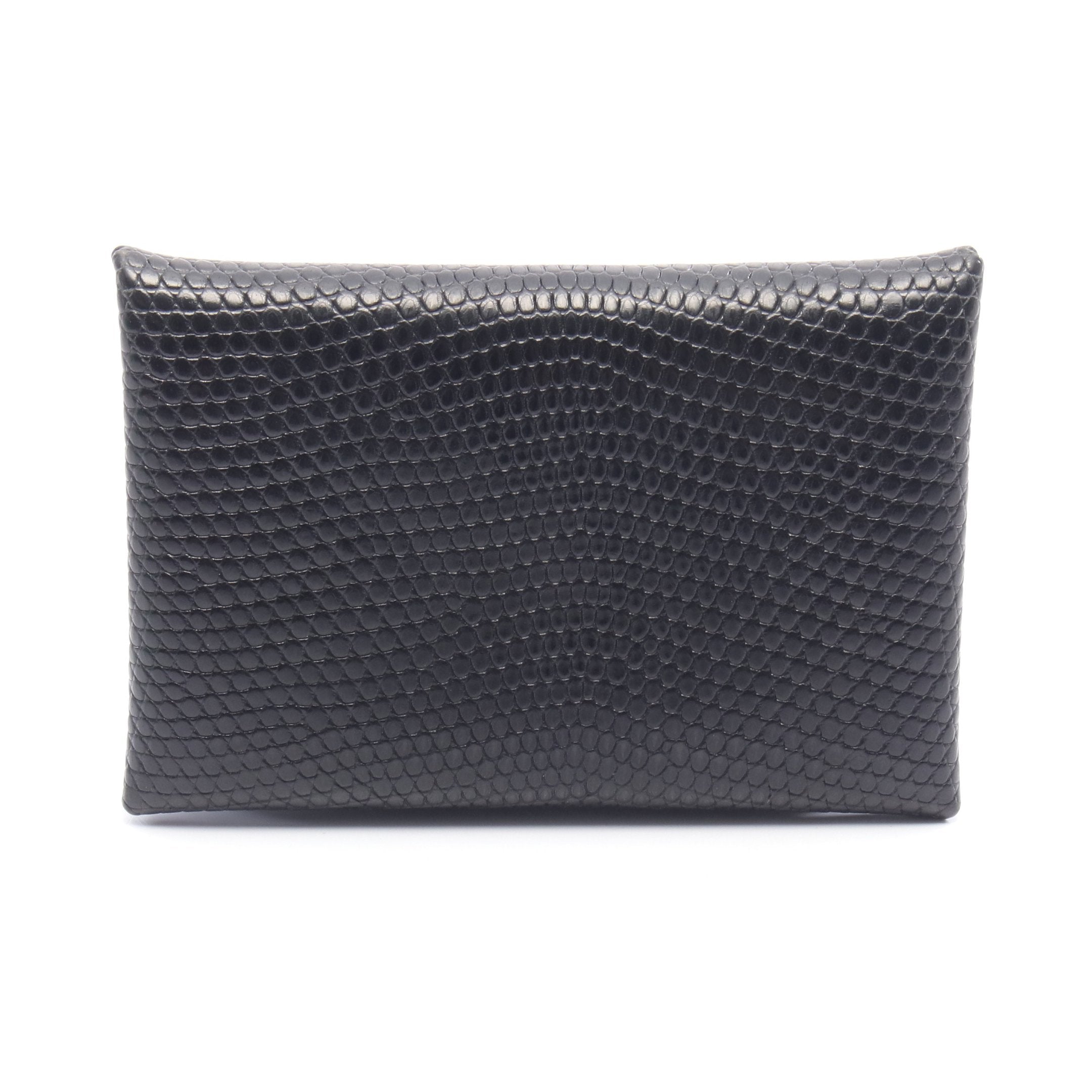 カルヴィ コインケース リザード ブラック シルバー金具 U刻印