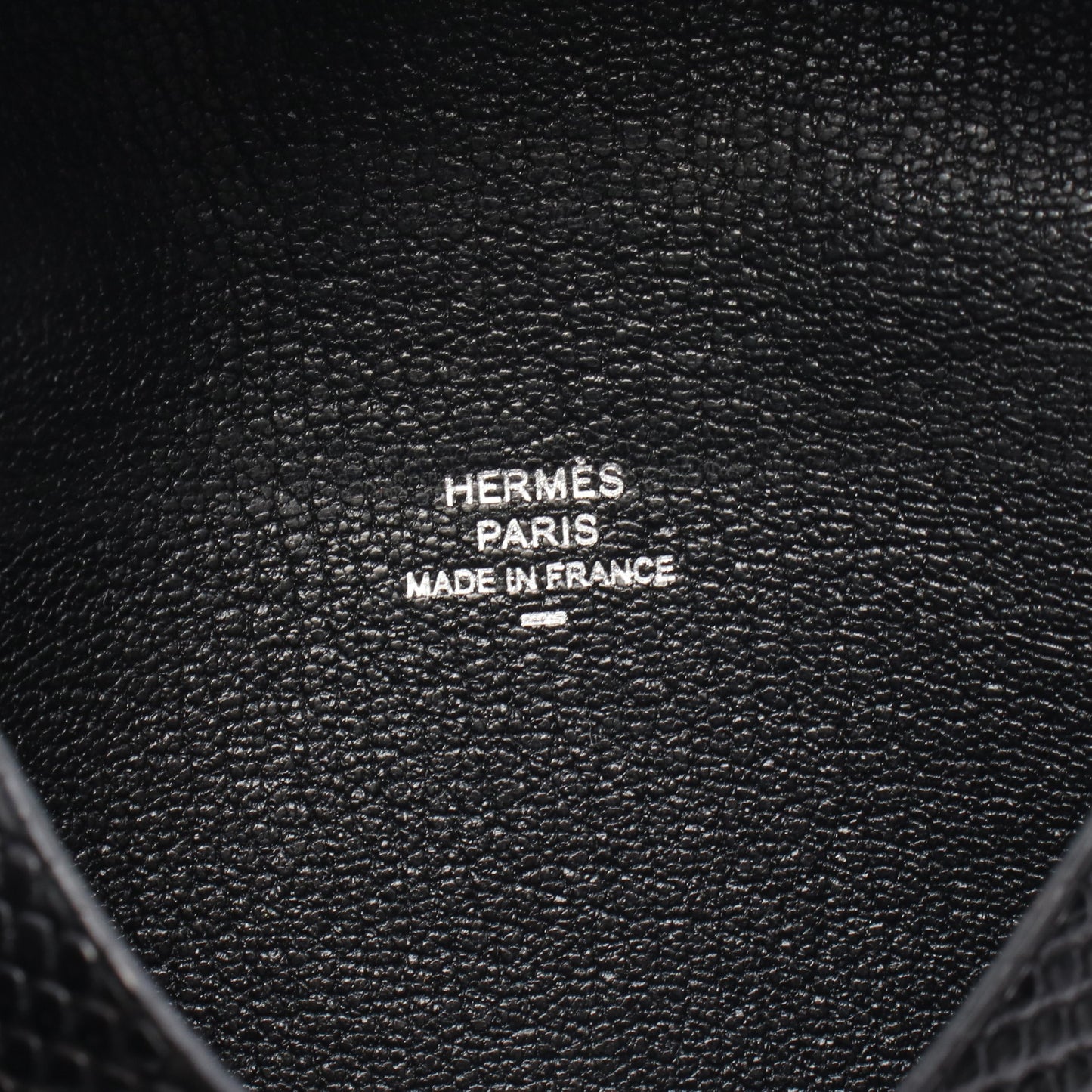 カルヴィ コインケース リザード ブラック シルバー金具 U刻印 エルメス 財布・小物 HERMES