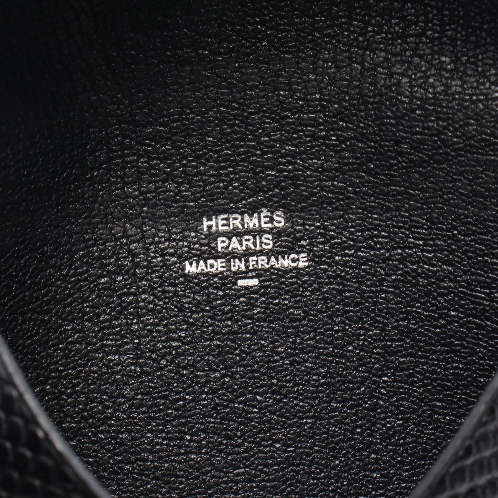 カルヴィ コインケース リザード ブラック シルバー金具 U刻印 エルメス 財布・小物 HERMES