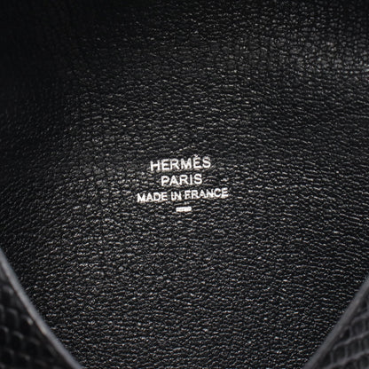 カルヴィ コインケース リザード ブラック シルバー金具 U刻印 エルメス 財布・小物 HERMES