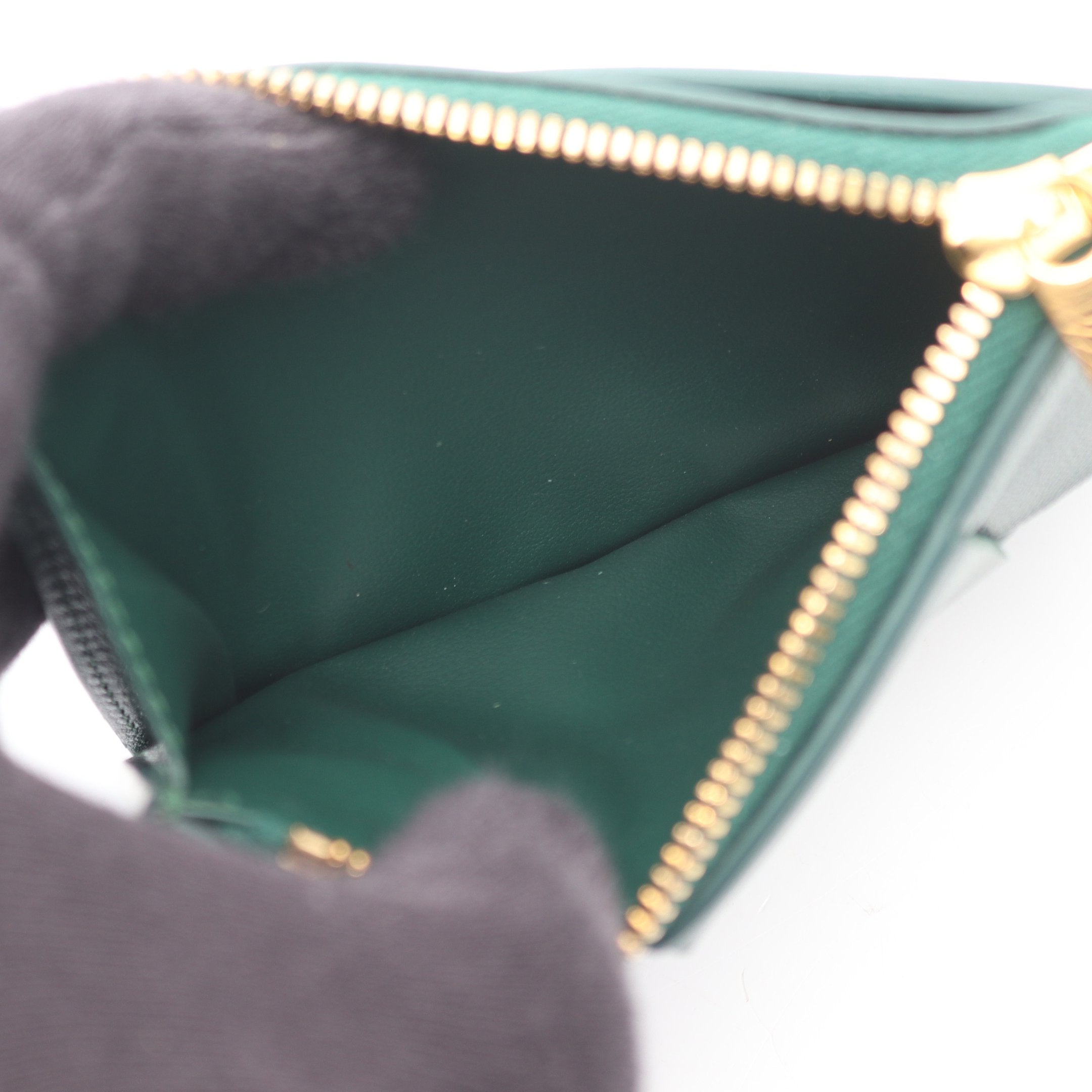 カセット ファスナー カードケース コインケース レザー ダーク