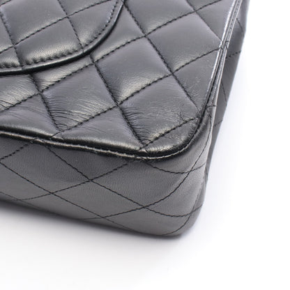 マトラッセ Wフラップ Wチェーンショルダーバッグ ラムスキン ブラック ゴールド金具 シャネル バッグ CHANEL