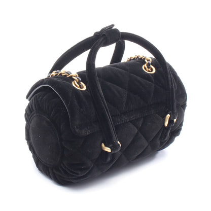 マトラッセ チェーンショルダーバッグ ベロア ブラック ゴールド金具 シャネル バッグ CHANEL