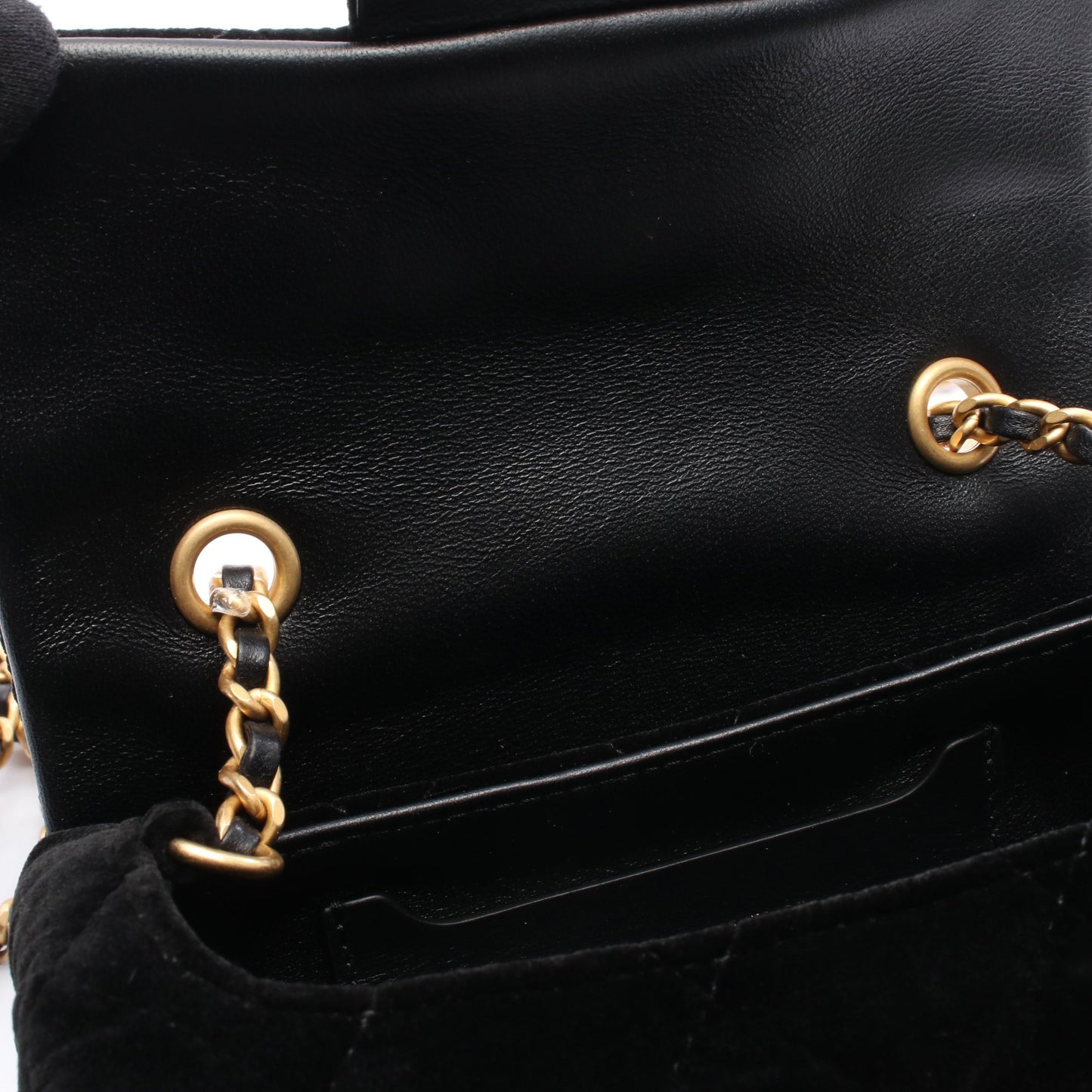 マトラッセ チェーンショルダーバッグ ベロア ブラック ゴールド金具 シャネル バッグ CHANEL