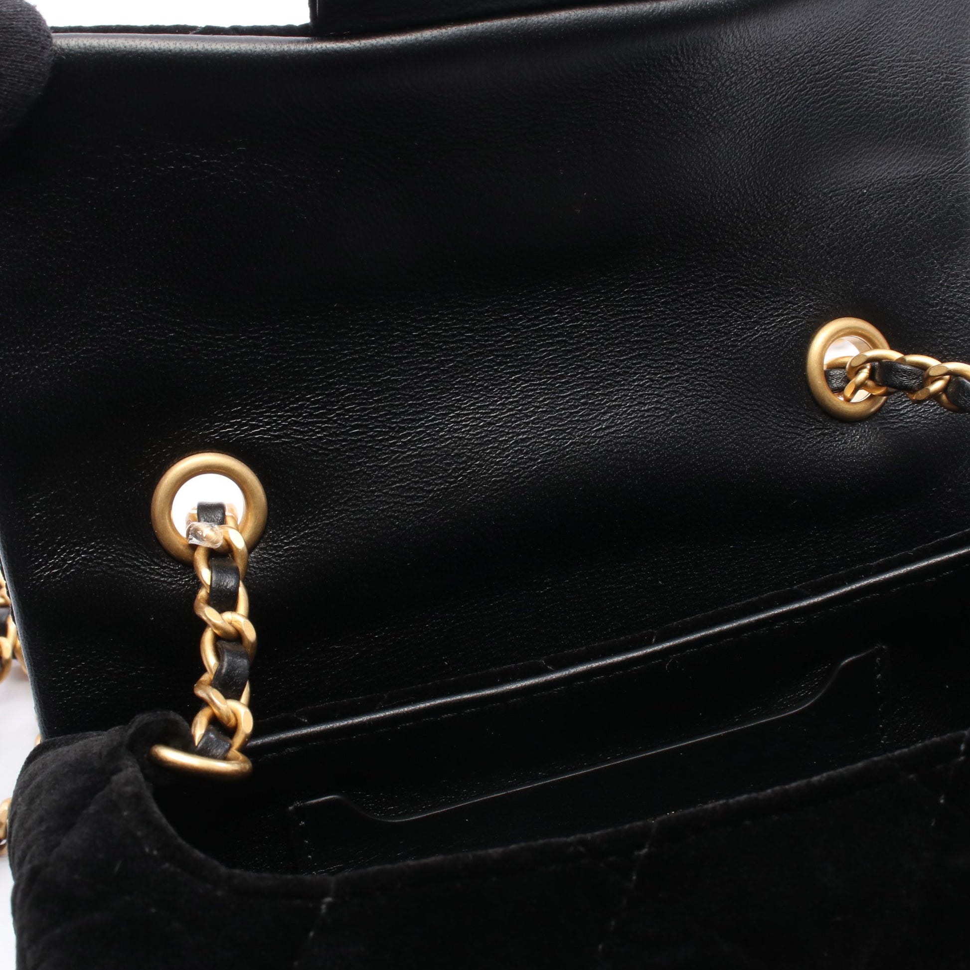 マトラッセ チェーンショルダーバッグ ベロア ブラック ゴールド金具 シャネル バッグ CHANEL