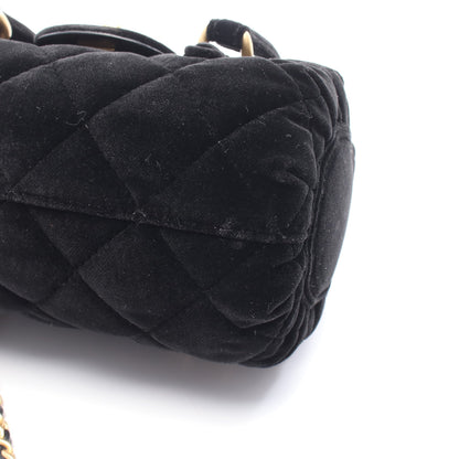 マトラッセ チェーンショルダーバッグ ベロア ブラック ゴールド金具 シャネル バッグ CHANEL