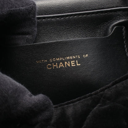 マトラッセ チェーンショルダーバッグ ベロア ブラック ゴールド金具 シャネル バッグ CHANEL