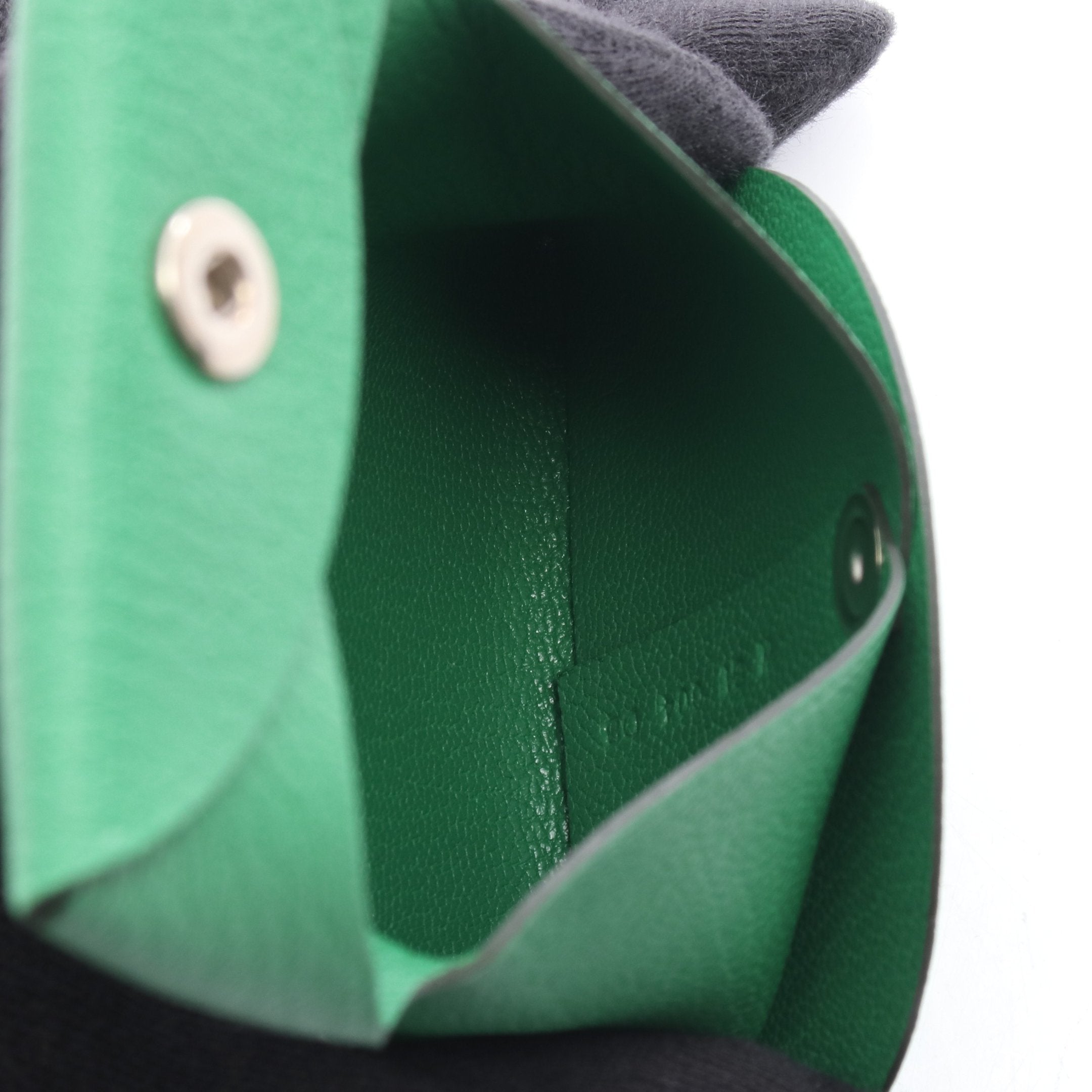 バスティア バンブー コインケース シェーブル グリーン シルバー金具