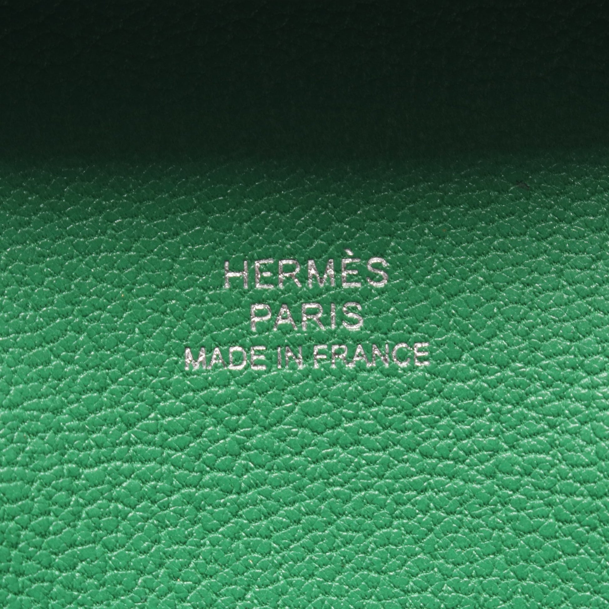 バスティア バンブー コインケース シェーブル グリーン シルバー金具 W刻印 エルメス 財布・小物 HERMES