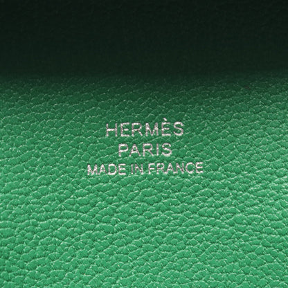 バスティア バンブー コインケース シェーブル グリーン シルバー金具 W刻印 エルメス 財布・小物 HERMES
