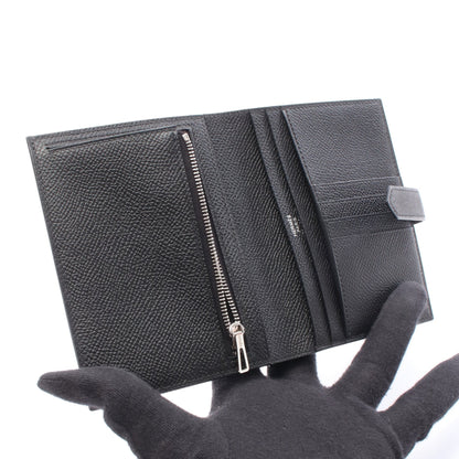 ベアンコンパクト 二つ折り財布 ヴォーエプソン ブラック シルバー金具 W刻印 エルメス 財布・小物 HERMES