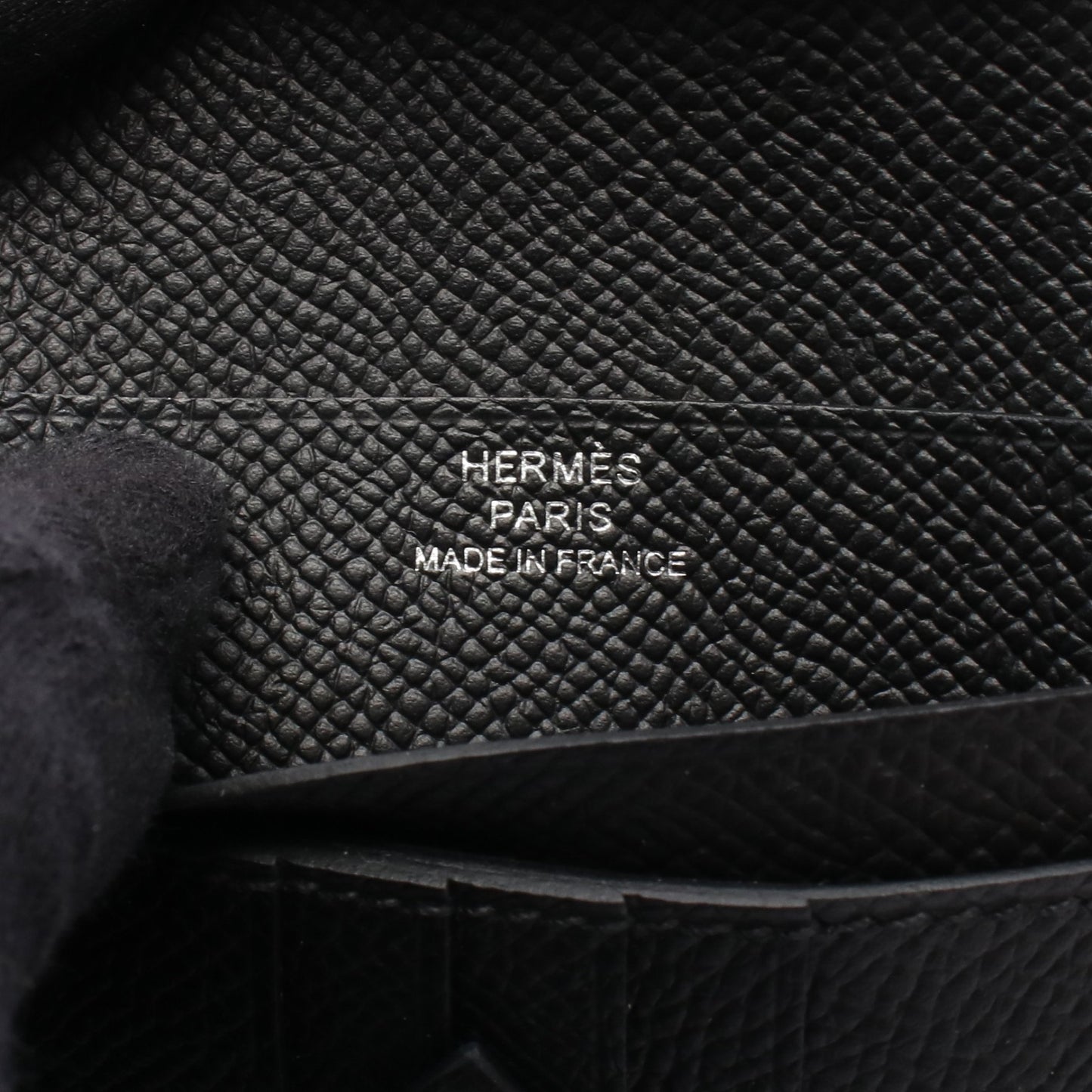 ベアンコンパクト 二つ折り財布 ヴォーエプソン ブラック シルバー金具 W刻印 エルメス 財布・小物 HERMES