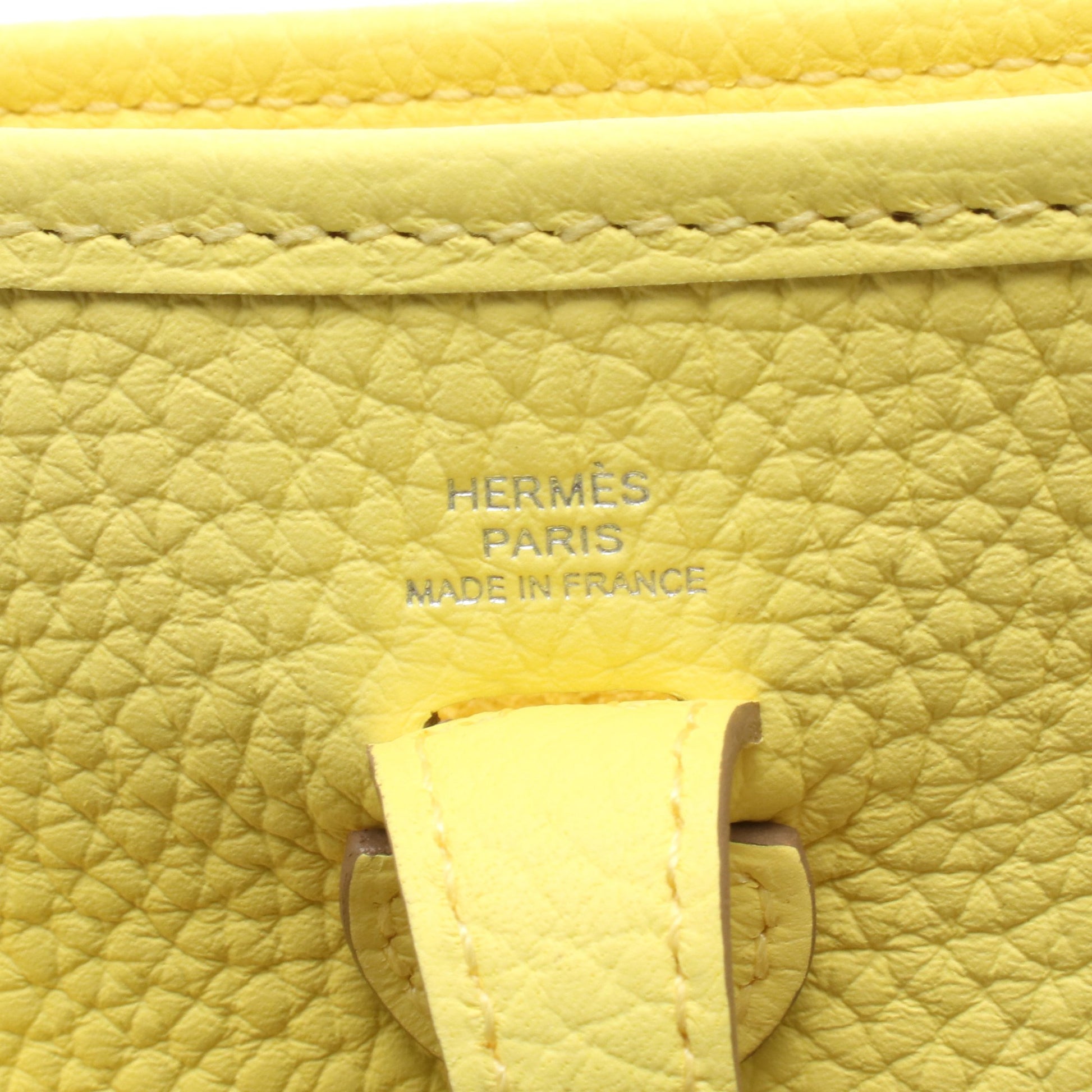 エヴリンTPM ライム ショルダーバッグ トリヨンクレマンス イエロー シルバー金具 W刻印 エルメス バッグ HERMES
