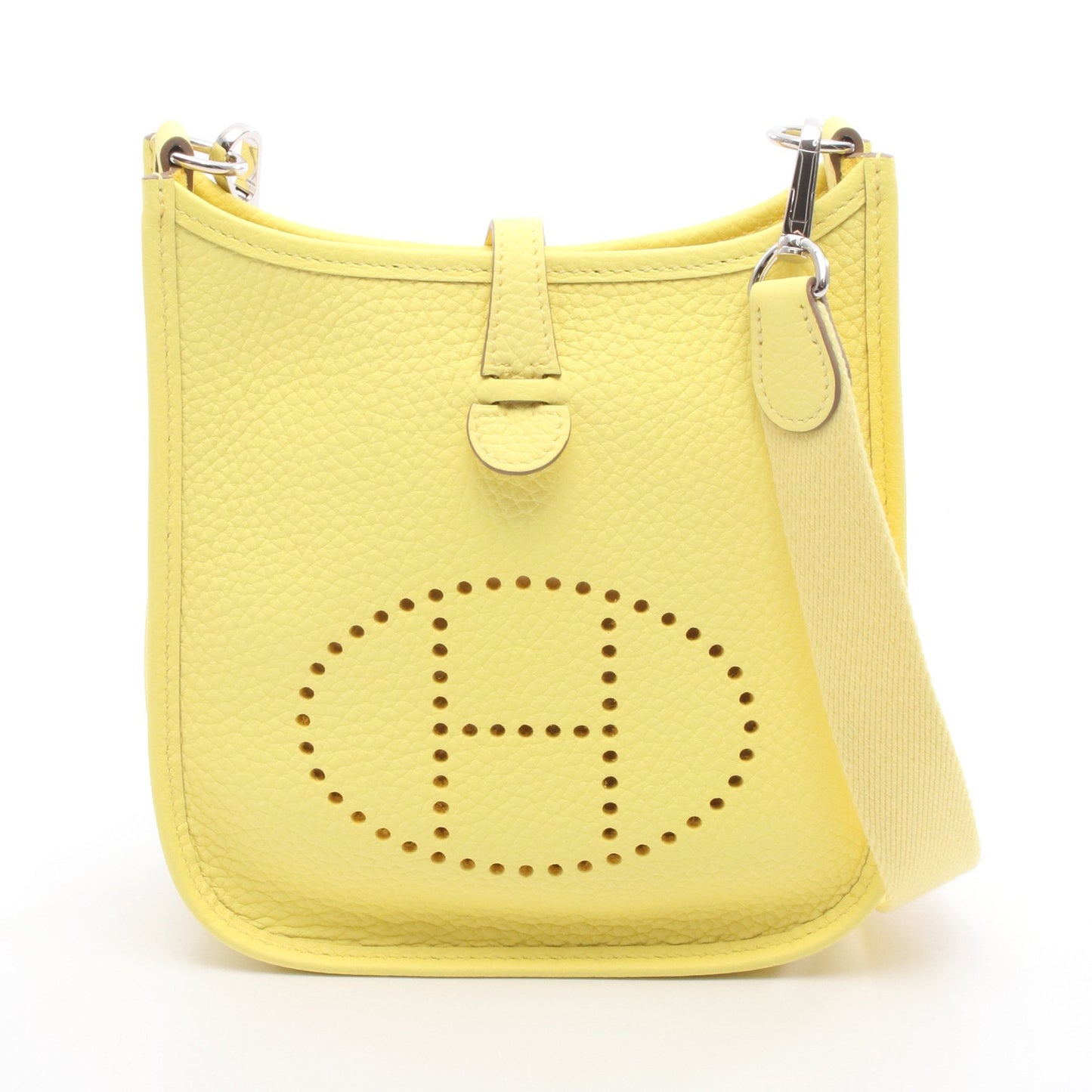 エヴリンTPM ライム ショルダーバッグ トリヨンクレマンス イエロー シルバー金具 W刻印 エルメス バッグ HERMES