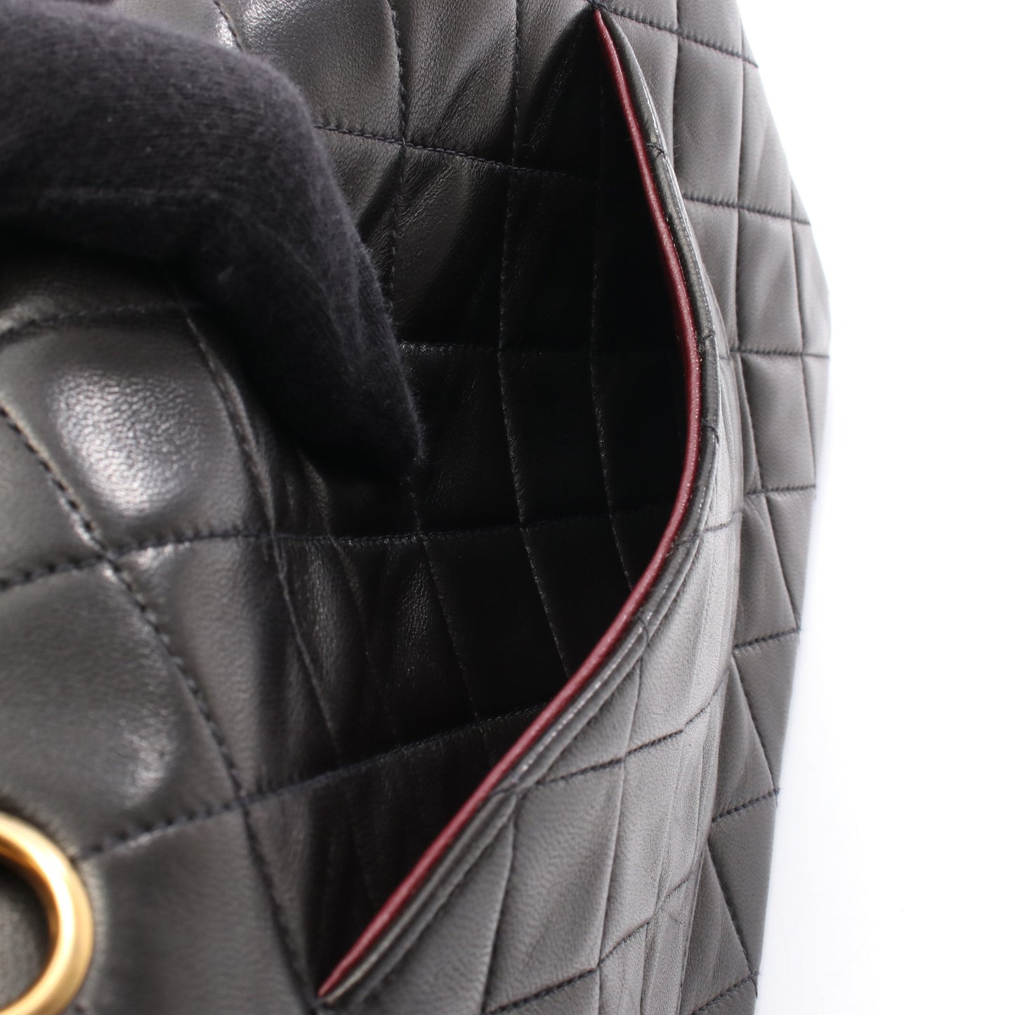 マトラッセ Wフラップ Wチェーンショルダーバッグ ラムスキン ブラック ゴールド金具 シャネル バッグ CHANEL