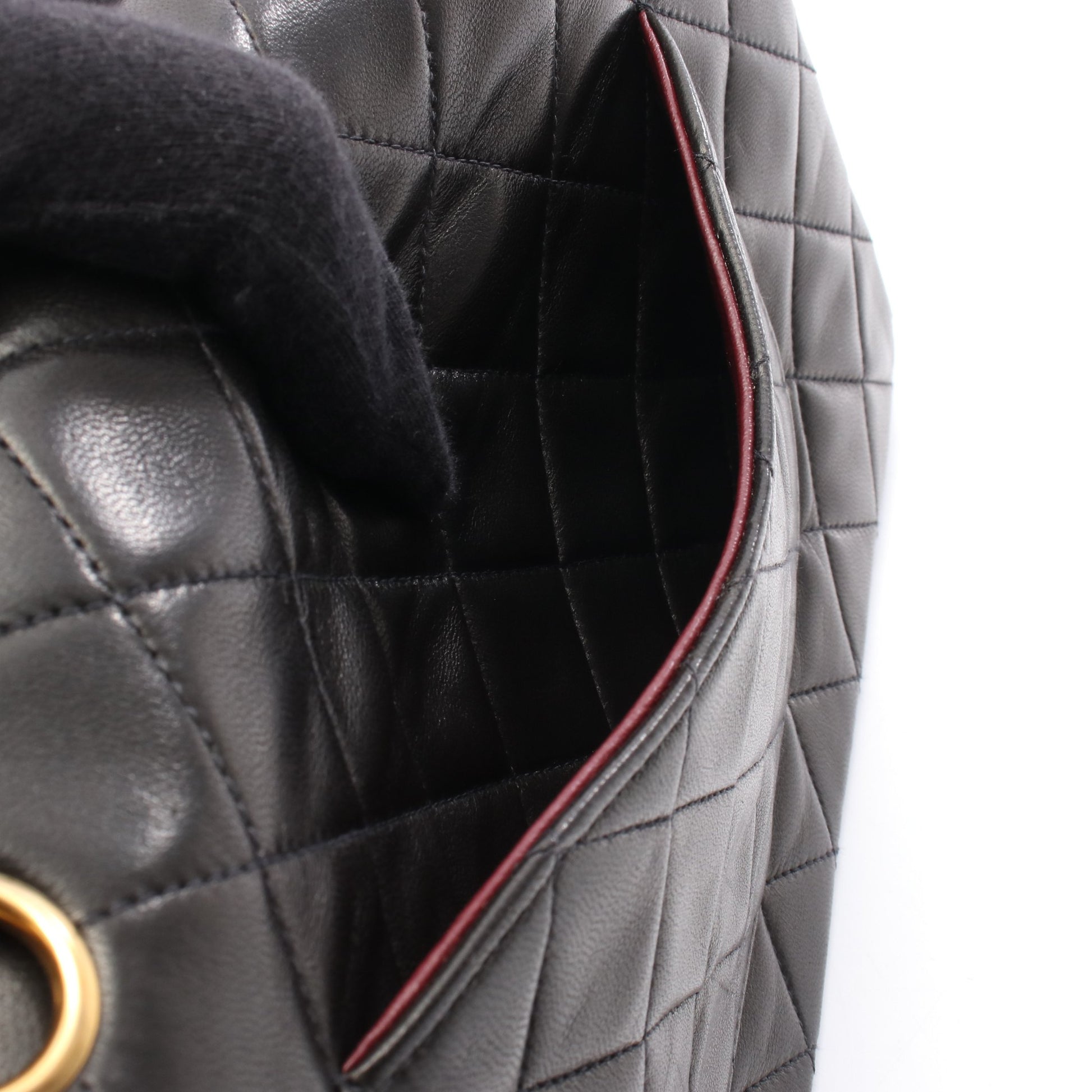 マトラッセ Wフラップ Wチェーンショルダーバッグ ラムスキン ブラック ゴールド金具 シャネル バッグ CHANEL