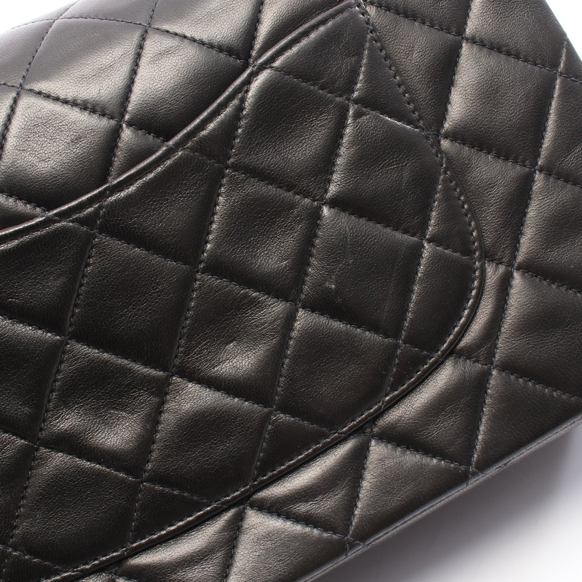 マトラッセ Wフラップ Wチェーンショルダーバッグ ラムスキン ブラック ゴールド金具 シャネル バッグ CHANEL