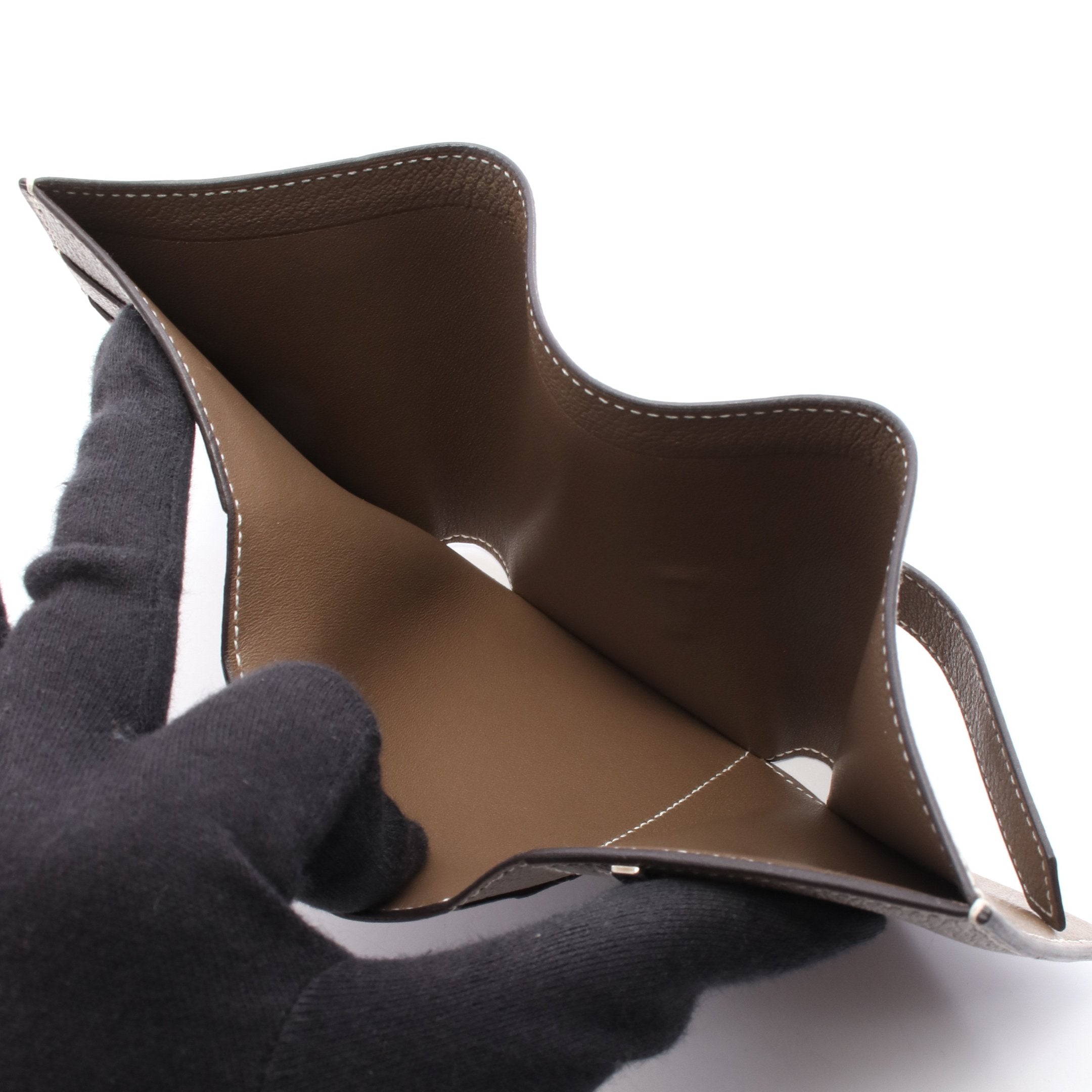 エルメス ベアン コンビネ 三つ折り財布 エトゥープ シェーブル HERMES ベアンコンビネ エトゥープ 三つ折り財布 シェーブル グレーブラウン