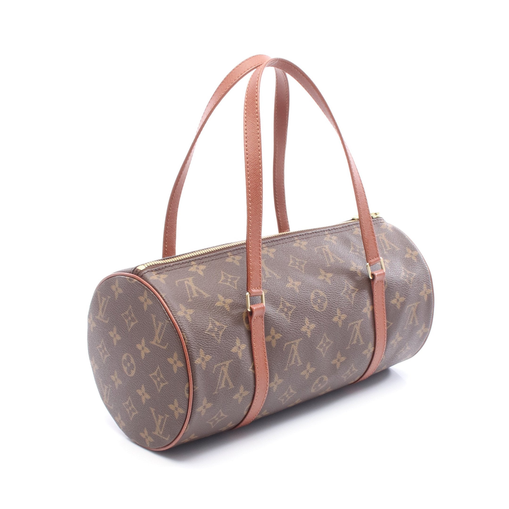 パピヨン30 モノグラム 旧型 ハンドバッグ PVC レザー ブラウン ルイ