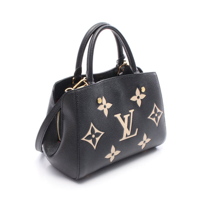 モンテーニュBB バイカラーモノグラムアンプラント ハンドバッグ レザー ブラック ベージュ 2WAY ルイヴィトン バッグ LOUIS VUITTON
