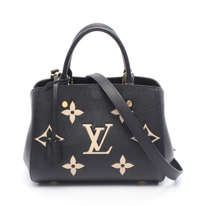 モンテーニュBB バイカラーモノグラムアンプラント ハンドバッグ レザー ブラック ベージュ 2WAY ルイヴィトン バッグ LOUIS VUITTON