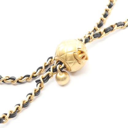 マトラッセ チェーンショルダーバッグ ラムスキン ブラック ゴールド金具 シャネル バッグ CHANEL