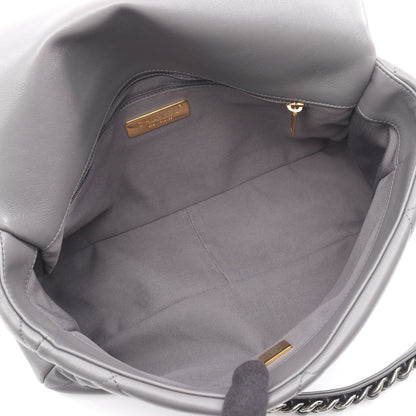 19 ディズヌフ マトラッセ チェーンショルダーバッグ ラムスキン グレー コンビ金具 2WAY シャネル バッグ CHANEL