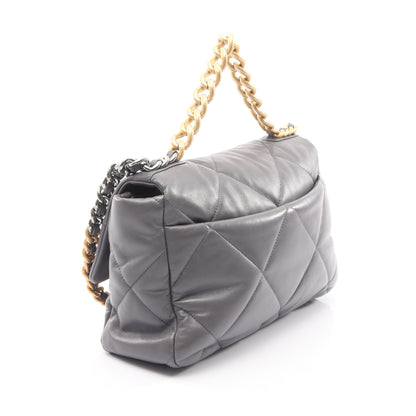 19 ディズヌフ マトラッセ チェーンショルダーバッグ ラムスキン グレー コンビ金具 2WAY シャネル バッグ CHANEL