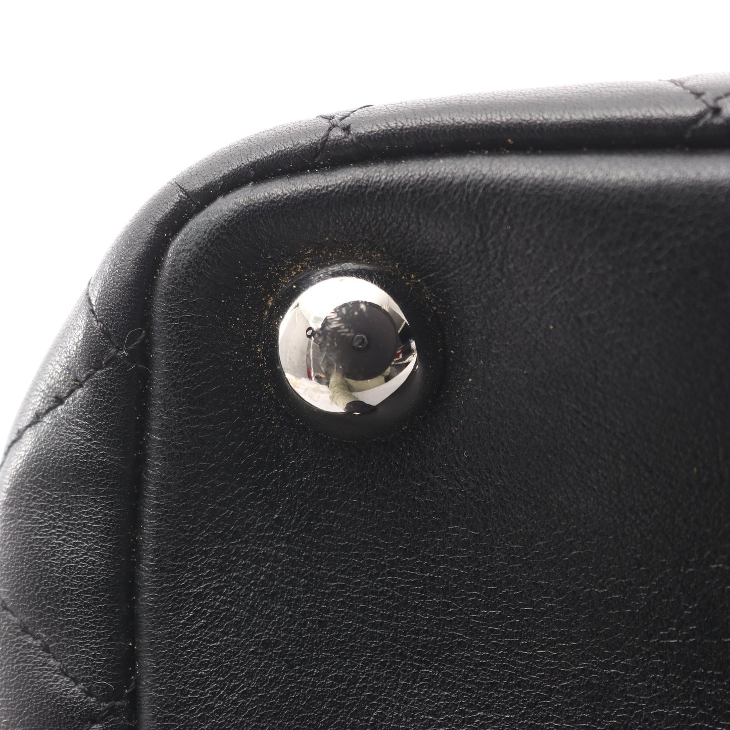 カンボンライン ラージ ショルダーバッグ トートバッグ レザー ブラック シルバー金具 シャネル バッグ CHANEL