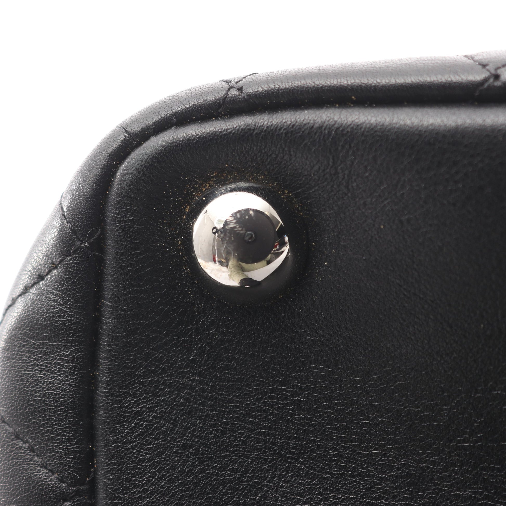カンボンライン ラージ ショルダーバッグ トートバッグ レザー ブラック シルバー金具 シャネル バッグ CHANEL