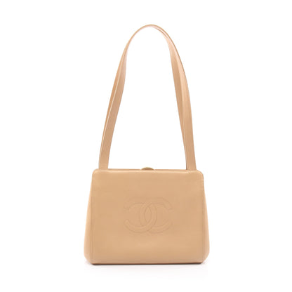 デカココマーク ショルダーバッグ キャビアスキン ベージュ ゴールド金具 シャネル バッグ CHANEL
