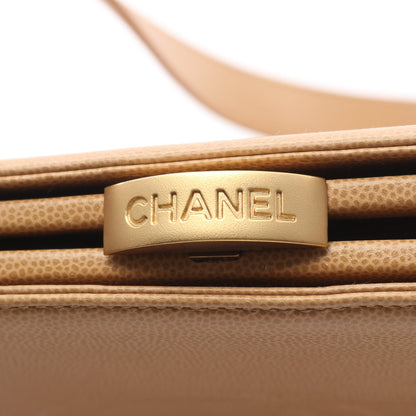デカココマーク ショルダーバッグ キャビアスキン ベージュ ゴールド金具 シャネル バッグ CHANEL