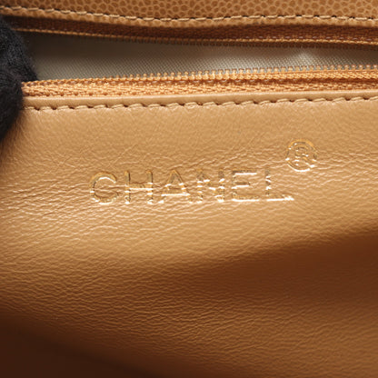デカココマーク ショルダーバッグ キャビアスキン ベージュ ゴールド金具 シャネル バッグ CHANEL