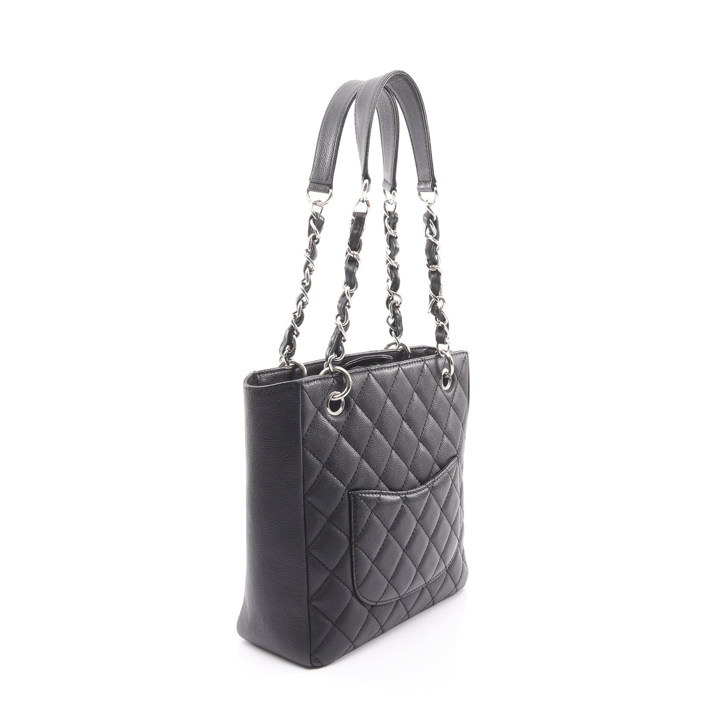マトラッセ PST チェーンショルダーバッグ チェーントートバッグ キャビアスキン ブラック シルバー金具 シャネル バッグ CHANEL